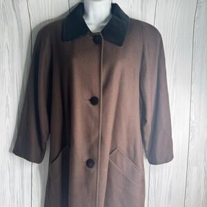 VTG Forecaster Swing Coat  Wool Overcoat Brown Women's Lg 100% Pure Wool 1980s